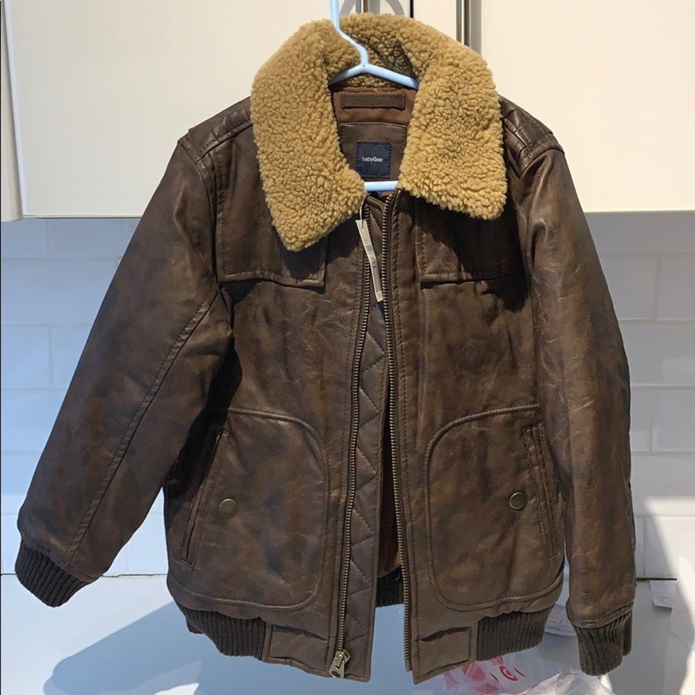 Baby Gap faux leather bomber